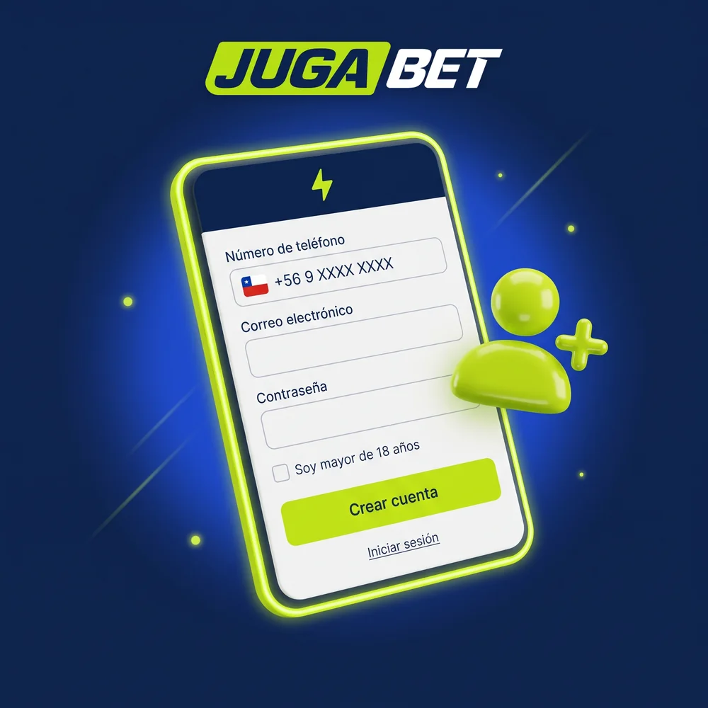 Formulario de registro de Jugabet con teléfono, email y contraseña